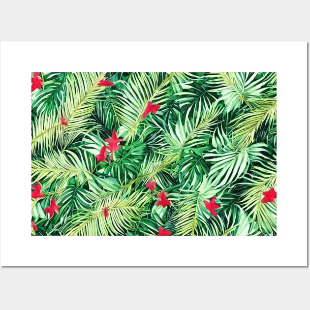 Tropical plants nature background Wall Art by Alekxemko